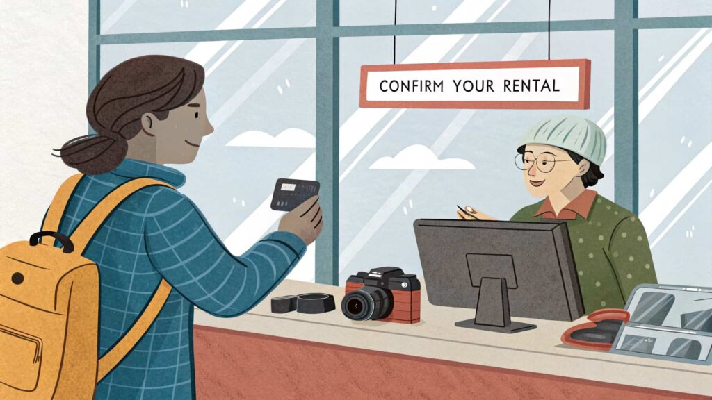 How do I reserve a camera rental in Grand Rapids?